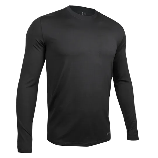 2UNDR - Long Sleeve Luxury Crew Tee - Black