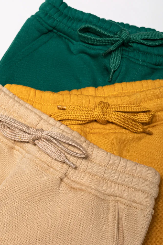 3 Pack Trackpants Green, Yellow And Natural