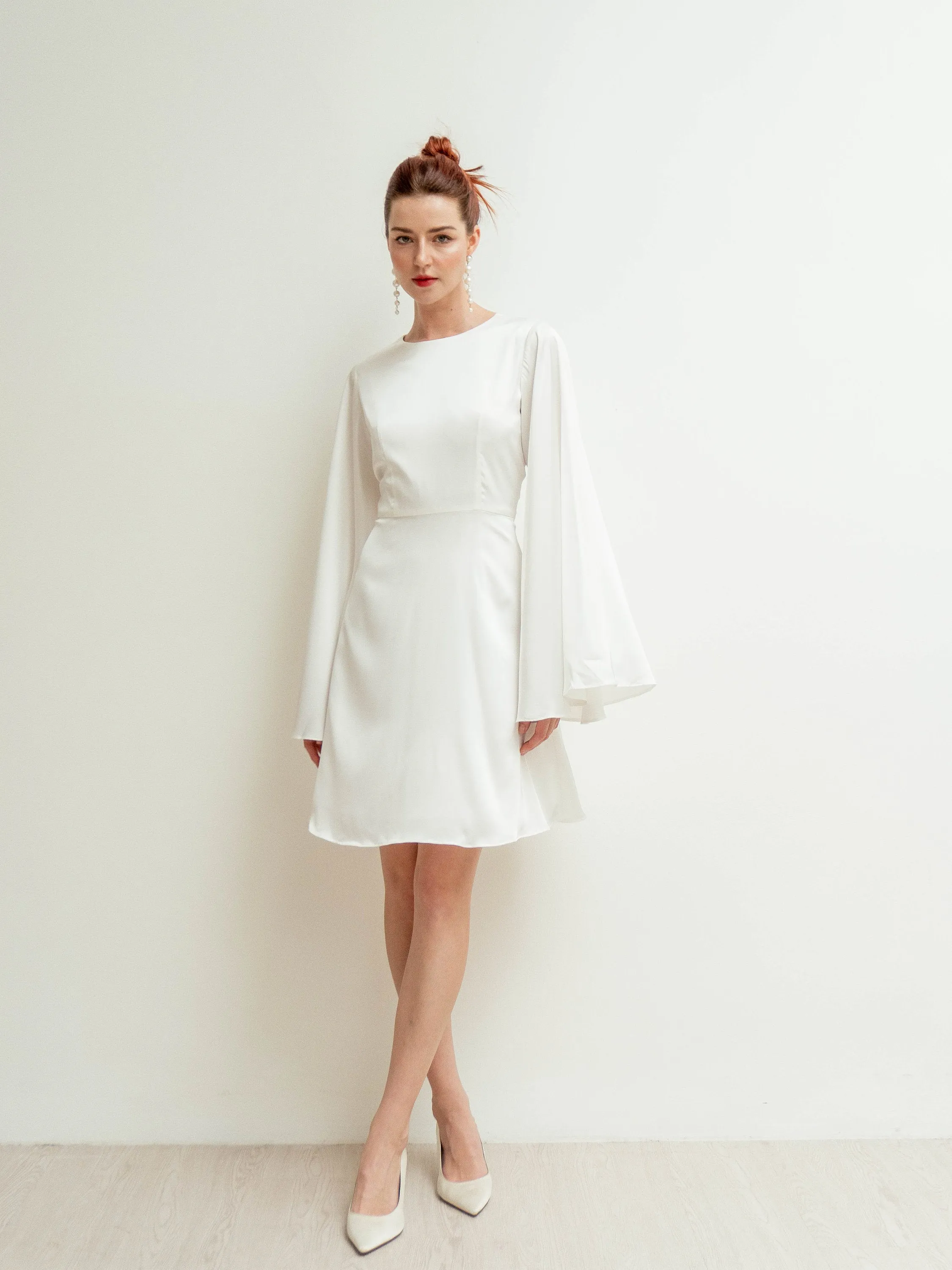 Agata Angle Sleeves Mini Dress