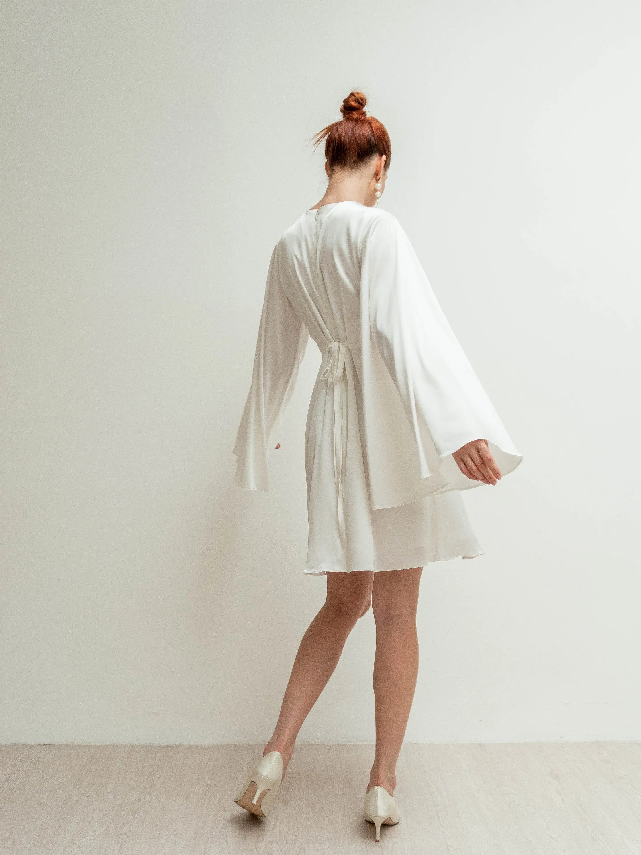 Agata Angle Sleeves Mini Dress