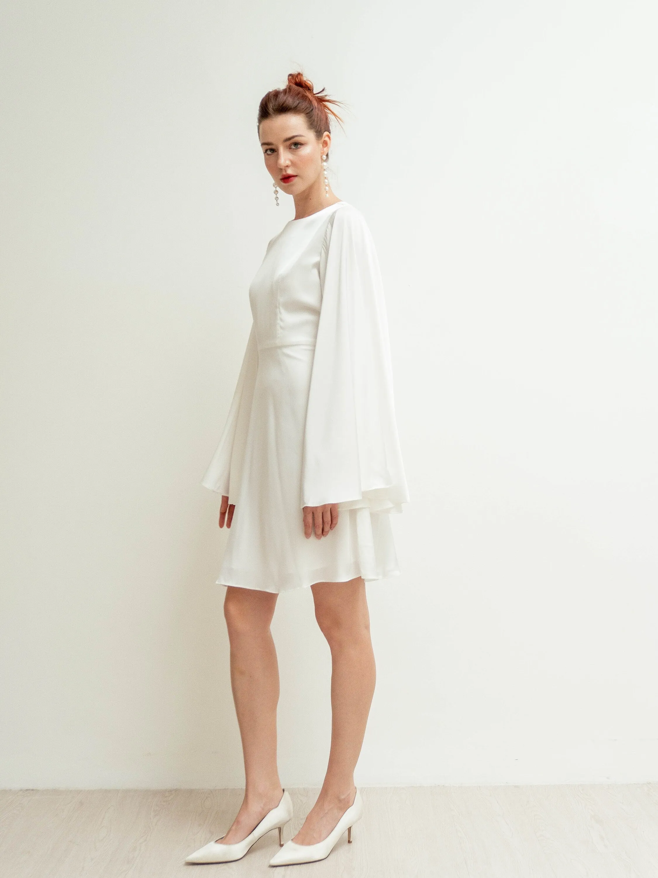 Agata Angle Sleeves Mini Dress