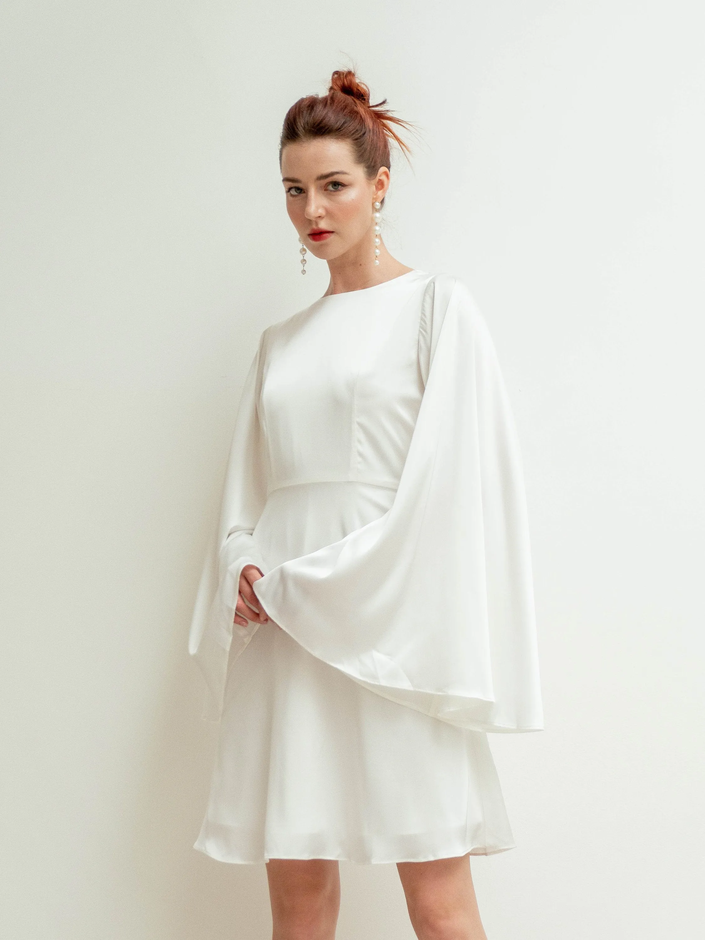 Agata Angle Sleeves Mini Dress