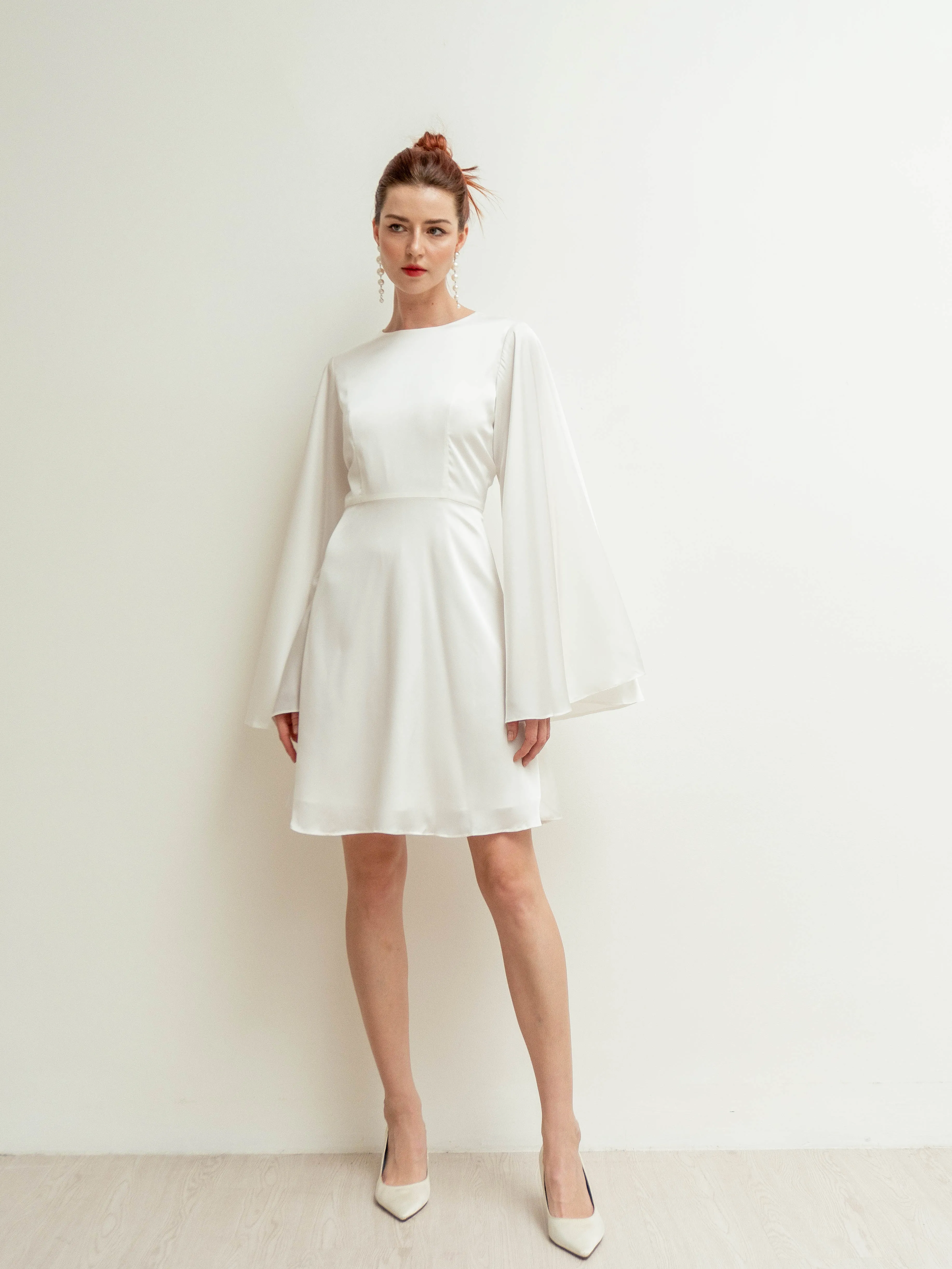 Agata Angle Sleeves Mini Dress