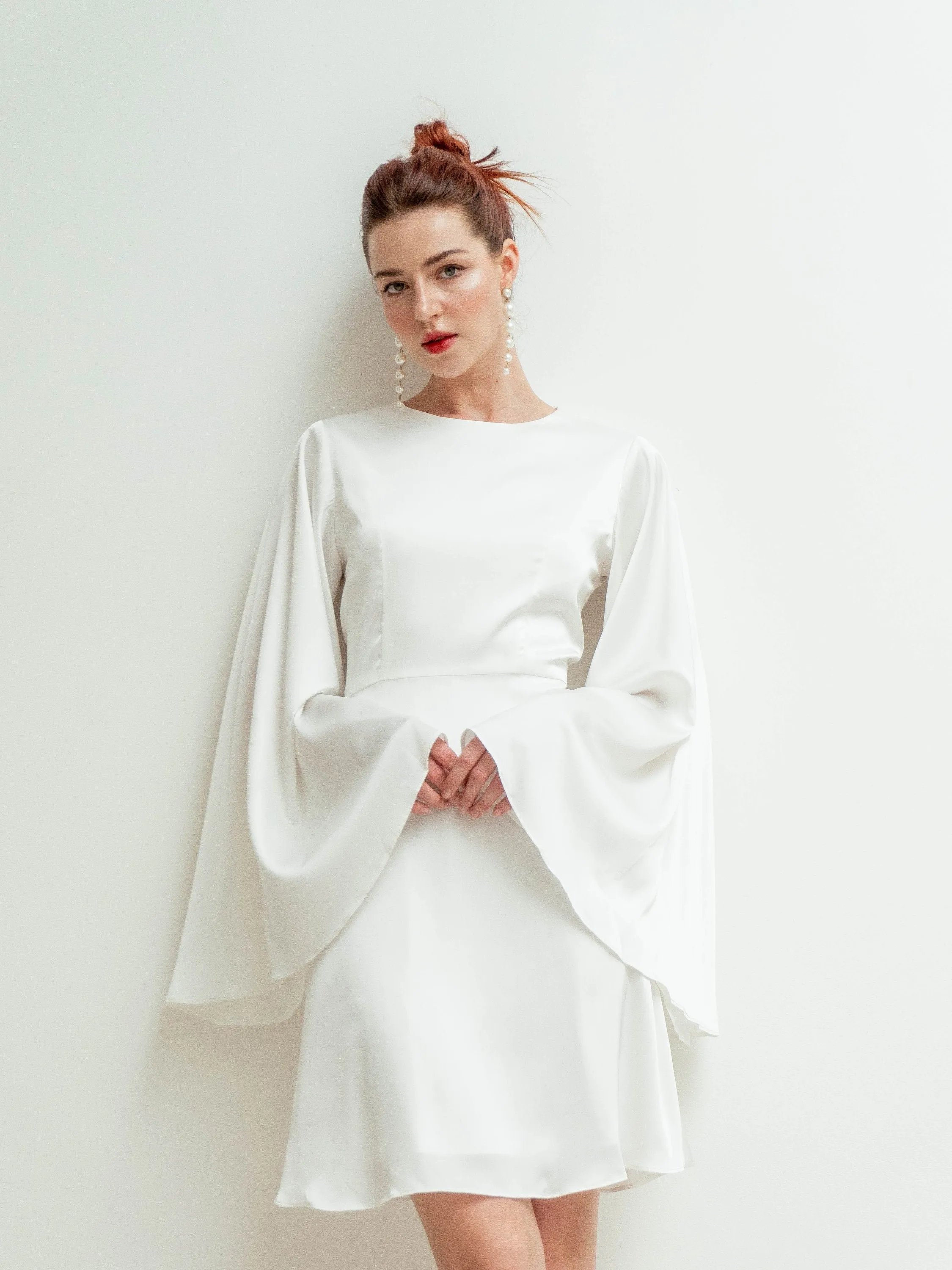Agata Angle Sleeves Mini Dress