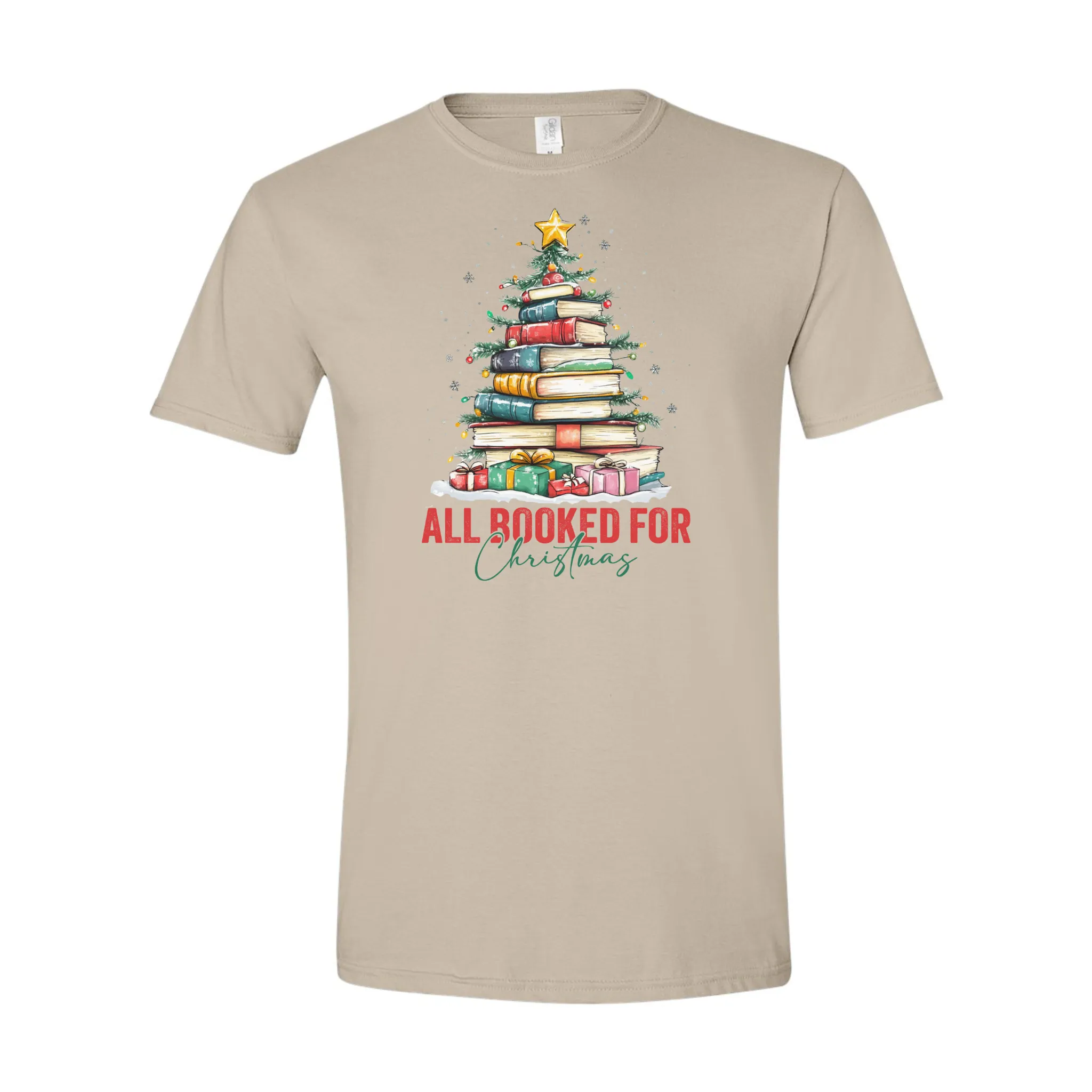 All Booked for Christmas T-Shirt – Cozy, Festive, and Perfect for Book Lovers