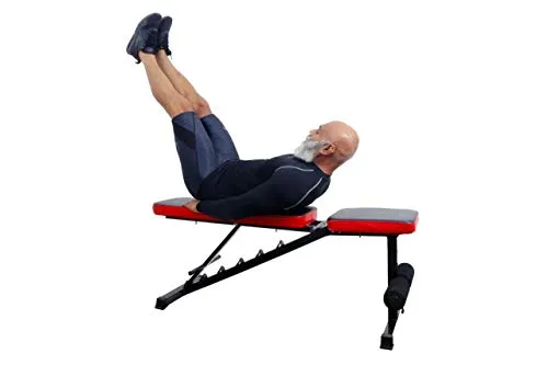 Allyson Fitness Adjustable Incline, Decline, and Flat Bench- Weight Strength Training, Sit Up Abs Fitness Bench for Full Body Workout of Home Gym (Black), 200Kg weight capacity