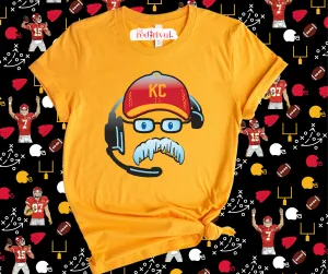 Andy Reid’s Icicle Mustache Gold Graphic Tshirt