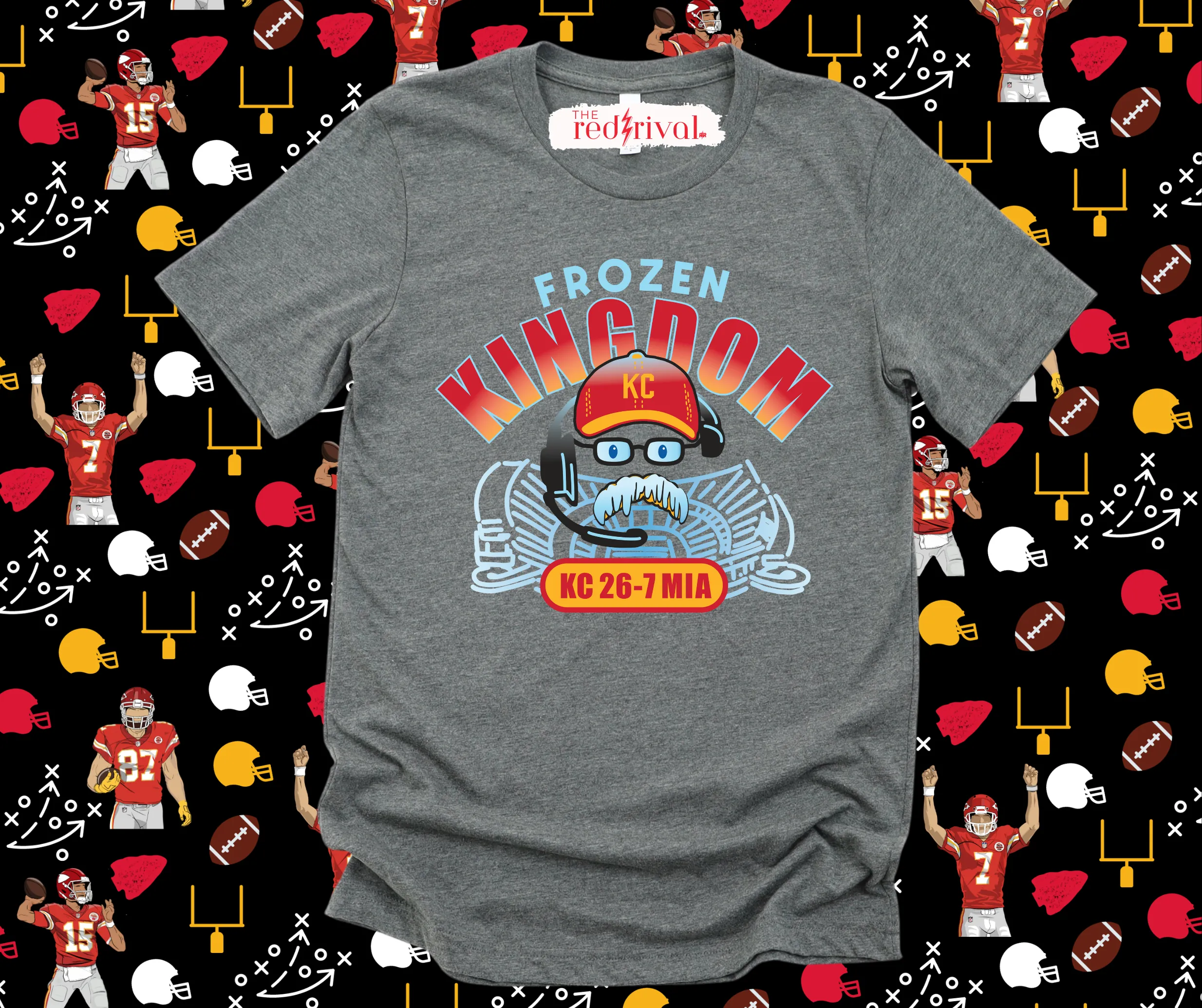 Andy Reid’s Icicle Mustache Grey Graphic Tshirt