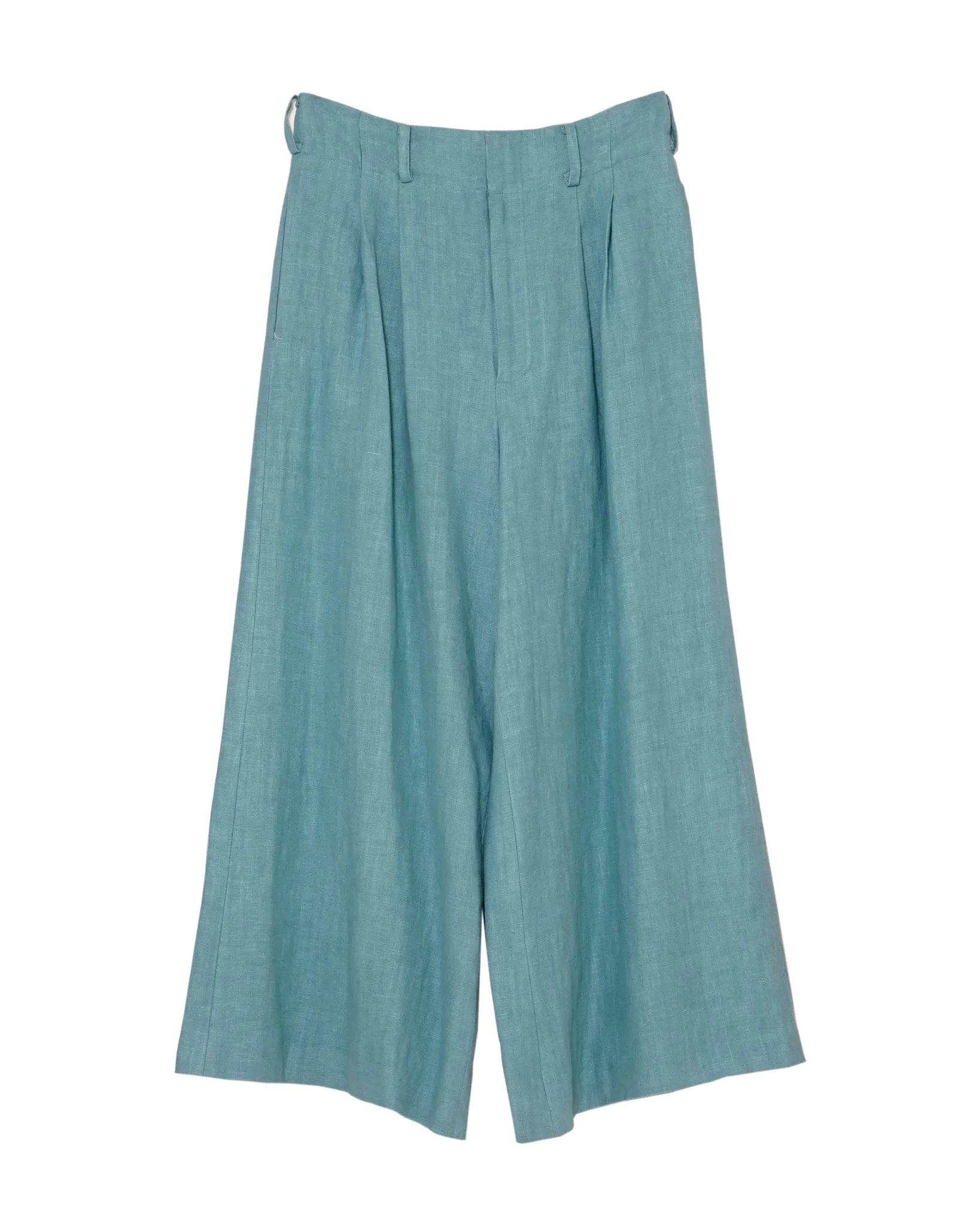 Apiece Apart Taiyana Wide Leg Linen Pant | Mineral Green - FINAL SALE
