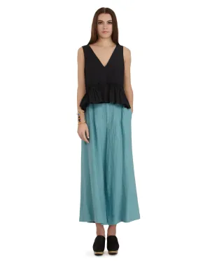 Apiece Apart Taiyana Wide Leg Linen Pant | Mineral Green - FINAL SALE