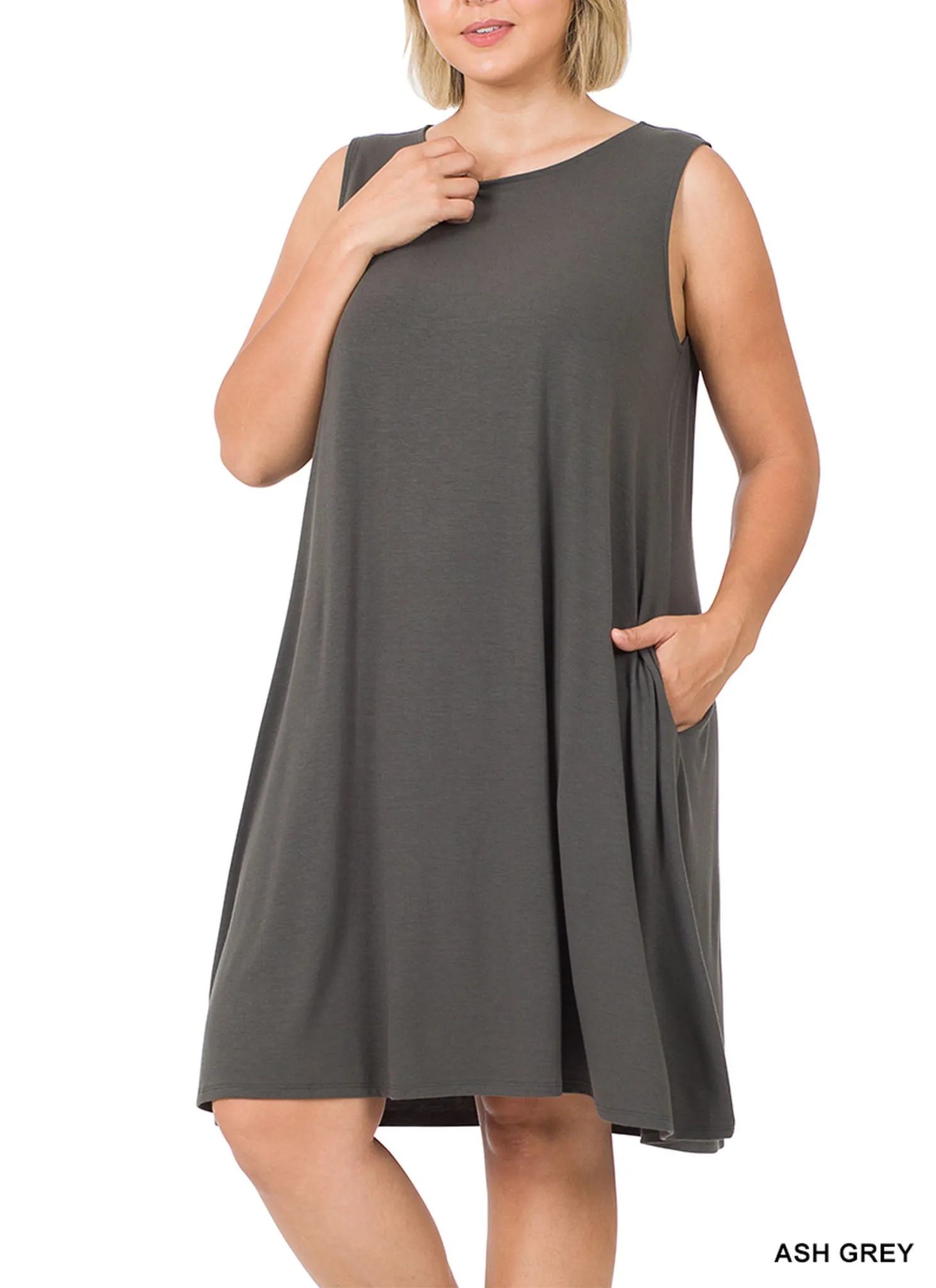 Ash Grey Pocket Dress