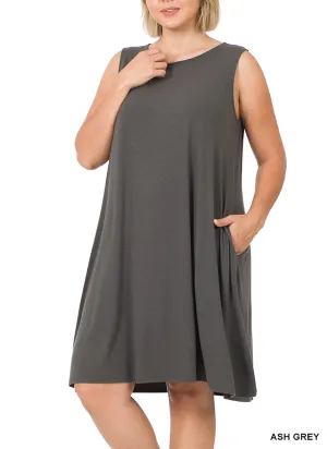 Ash Grey Pocket Dress