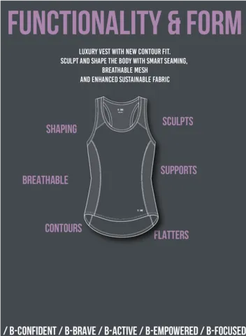 B-Confident Recycled Material Sports Vest | Cool Blue