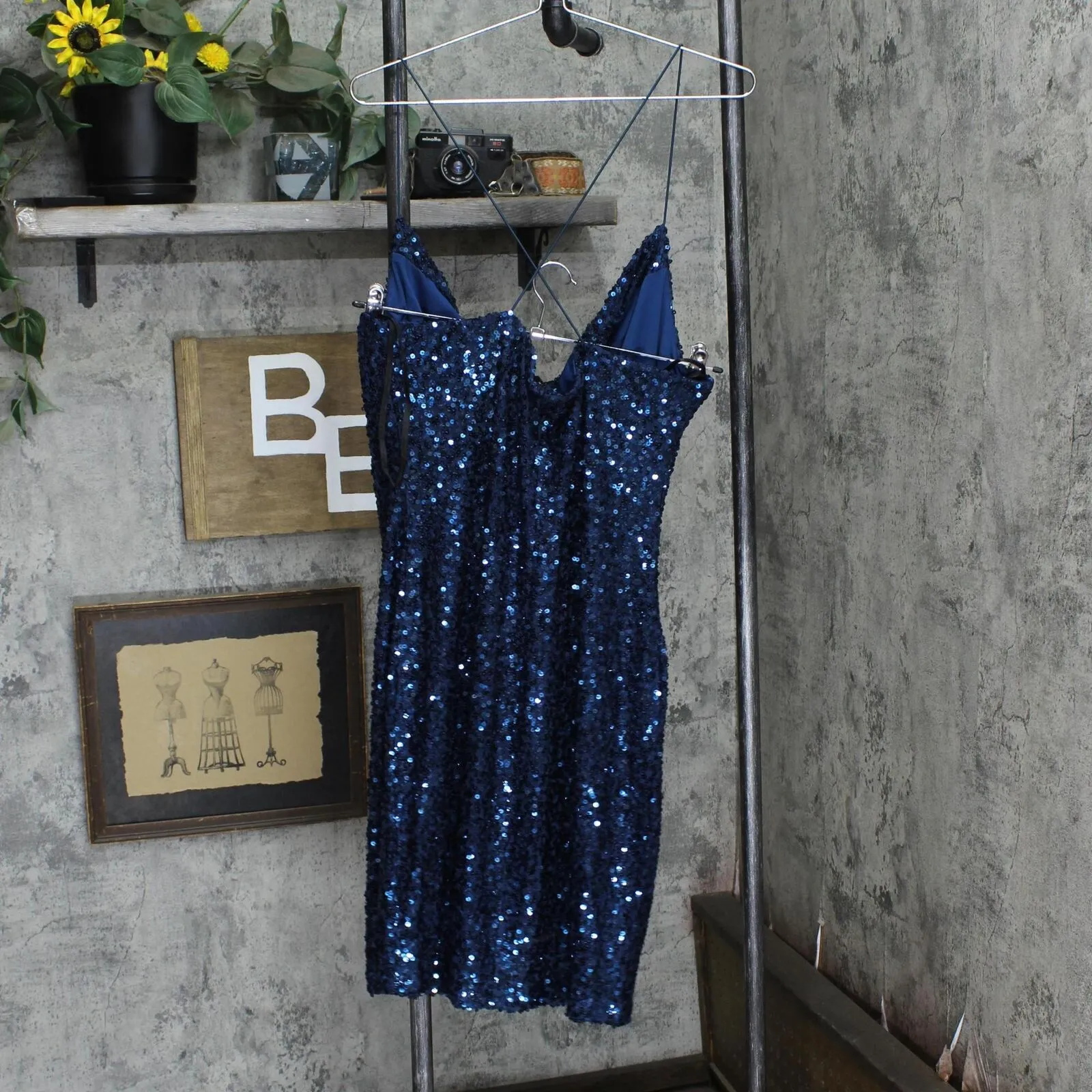 B Darlin Womens Trendy Plus Size Sequined Bodycon Dress 1MP8920 Peacock Blue 20W