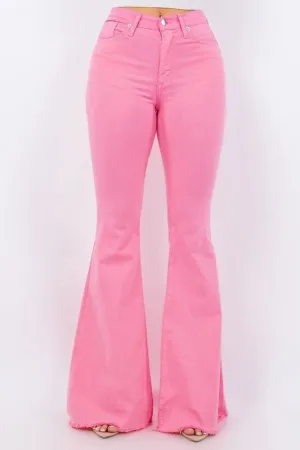 Bell Bottom Jean in Pink Inseam 32"