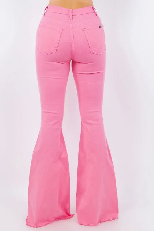 Bell Bottom Jean in Pink Inseam 32"
