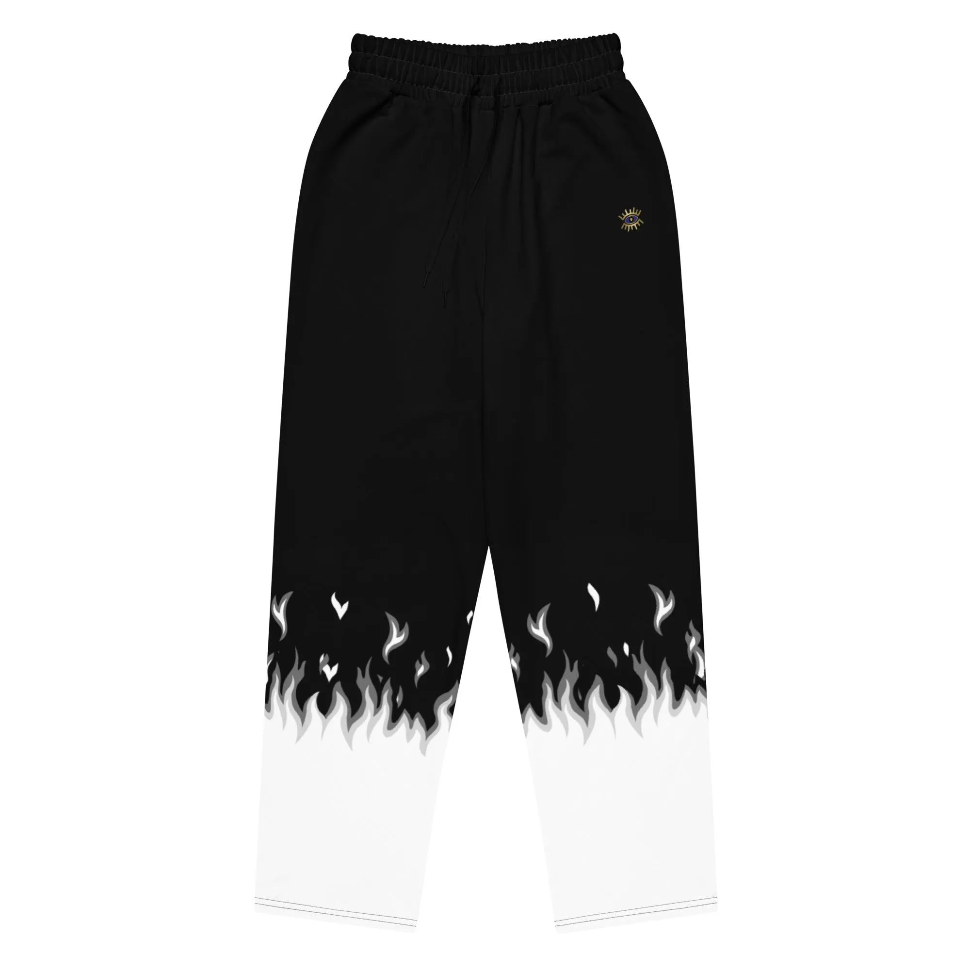 Black and White Fire Joggers
