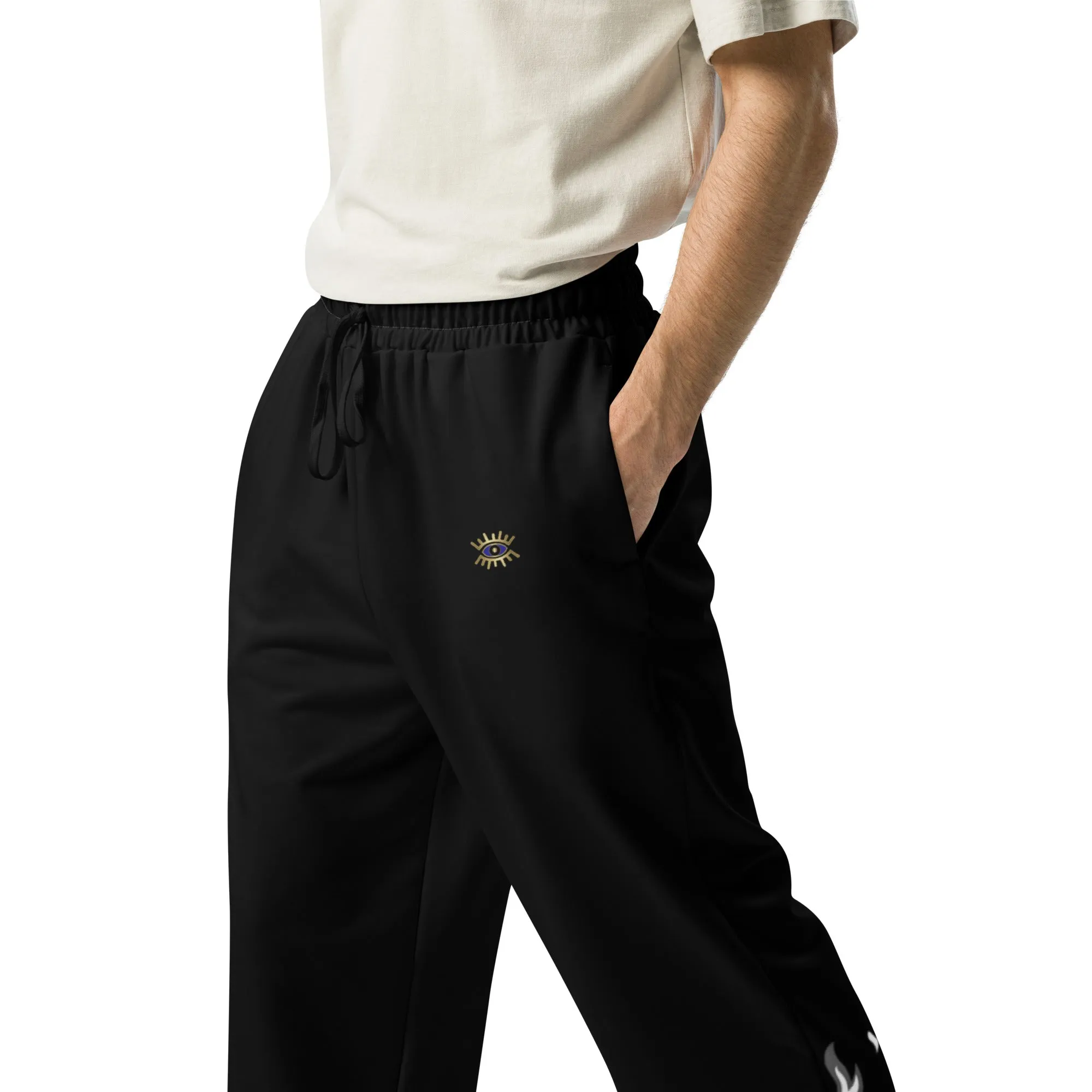 Black and White Fire Joggers
