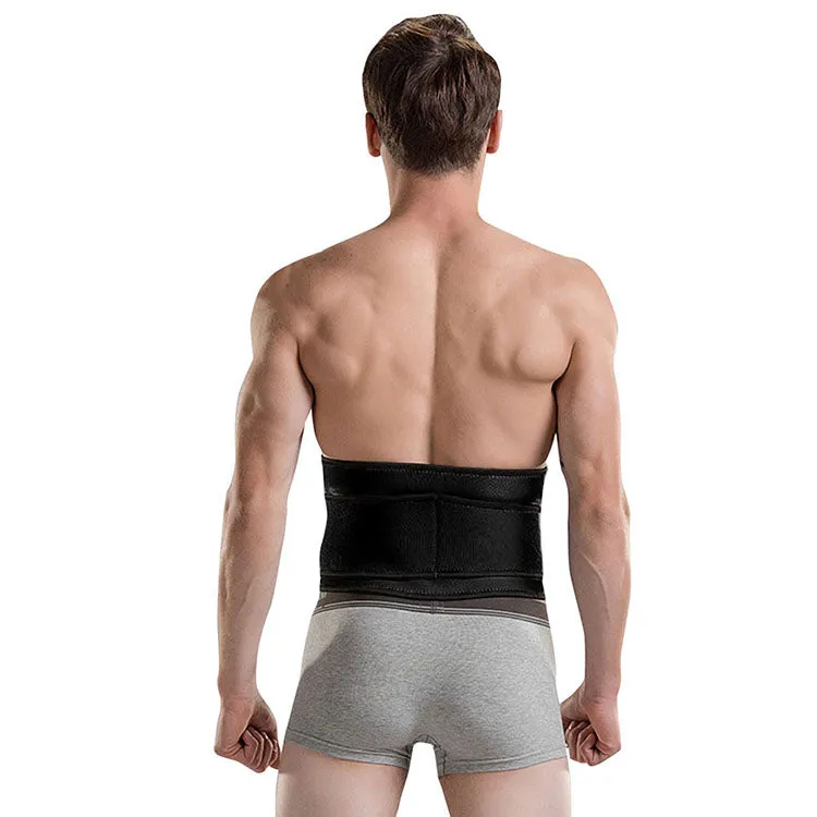 Black Neoprene Protection Slim Waist Support Belt Men