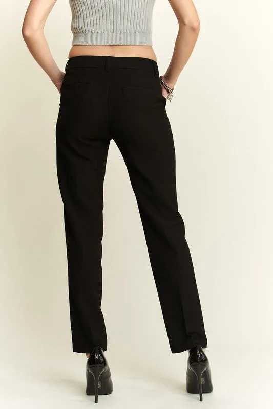 Black Zipper Skinny 2 Pockets Pants