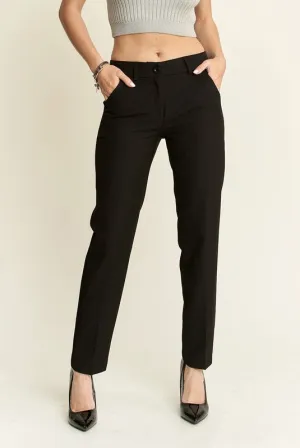 Black Zipper Skinny 2 Pockets Pants