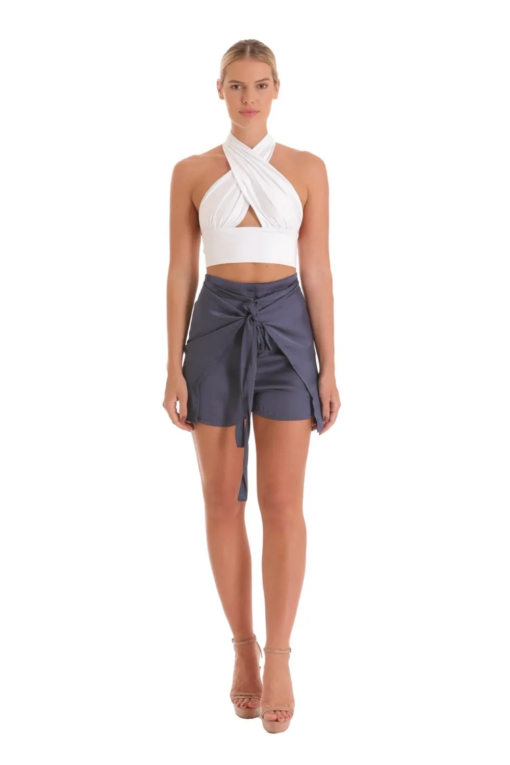 Blouse   Short Set - Blue Steel