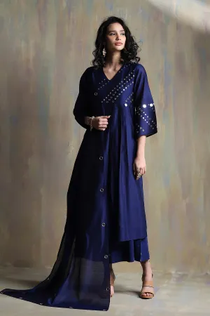 Blue Mirror Work Palazzo Set