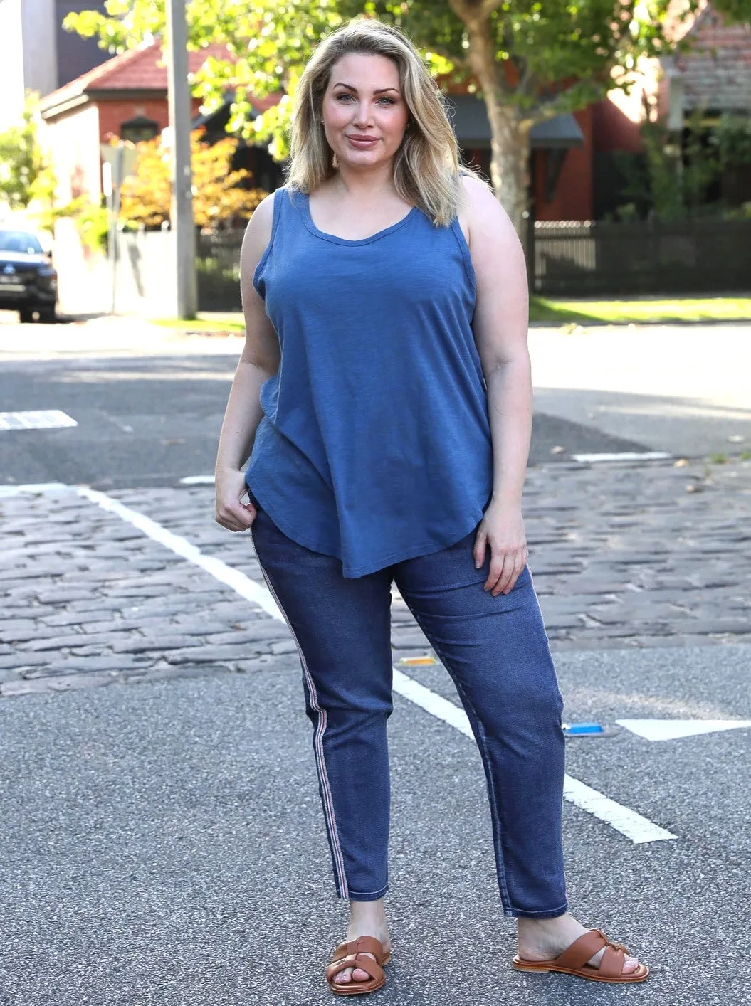 Brooklyn Denim Joggers - Denim Blue