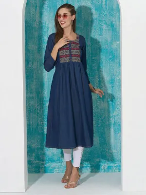 Buy Dx Comfort Fit Denim Kurta for Women Online in India - Zola