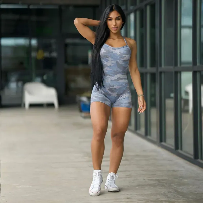 Camouflage Sculpted Sports Bodysuit