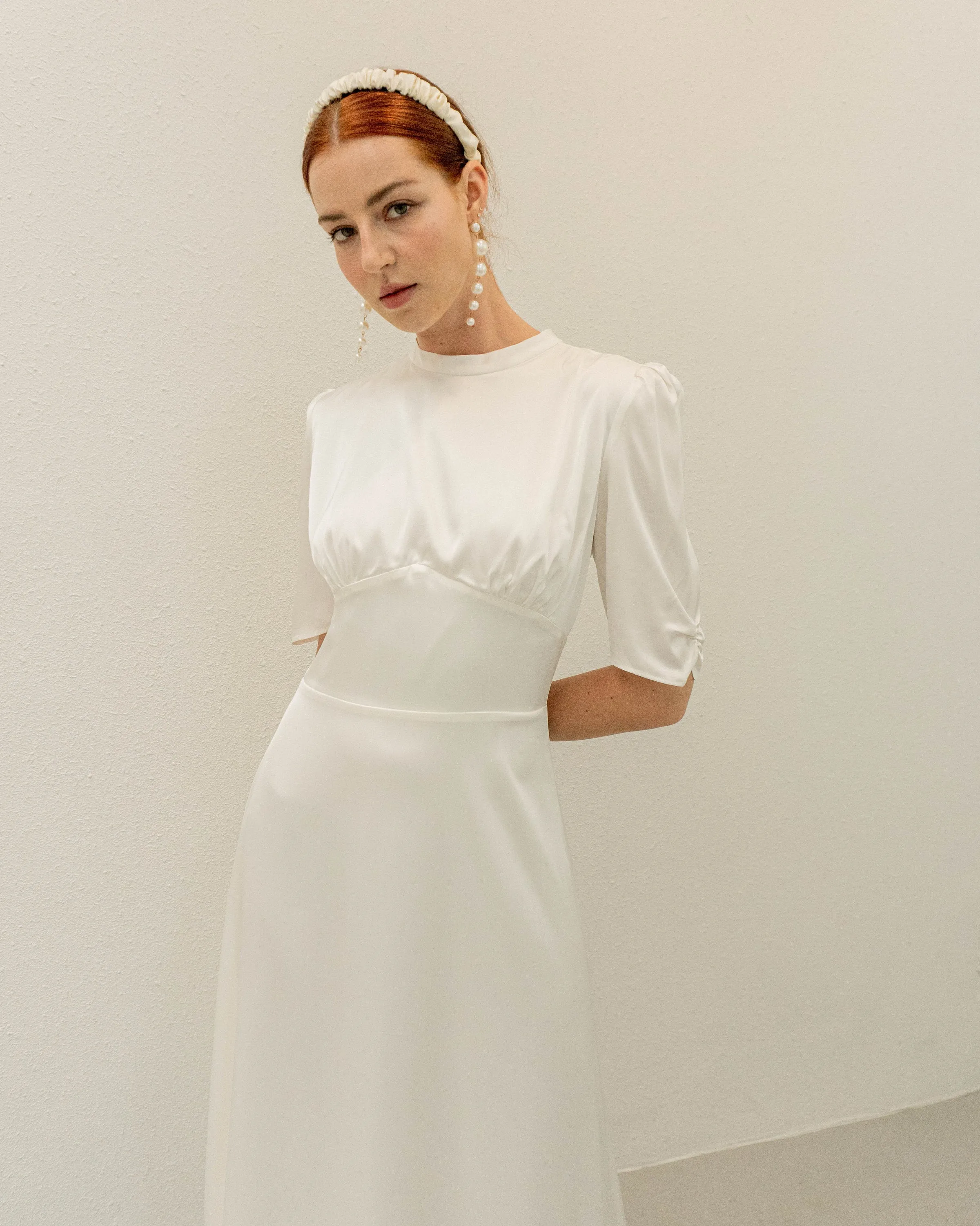 Cardi High Neck Tea Length Dress