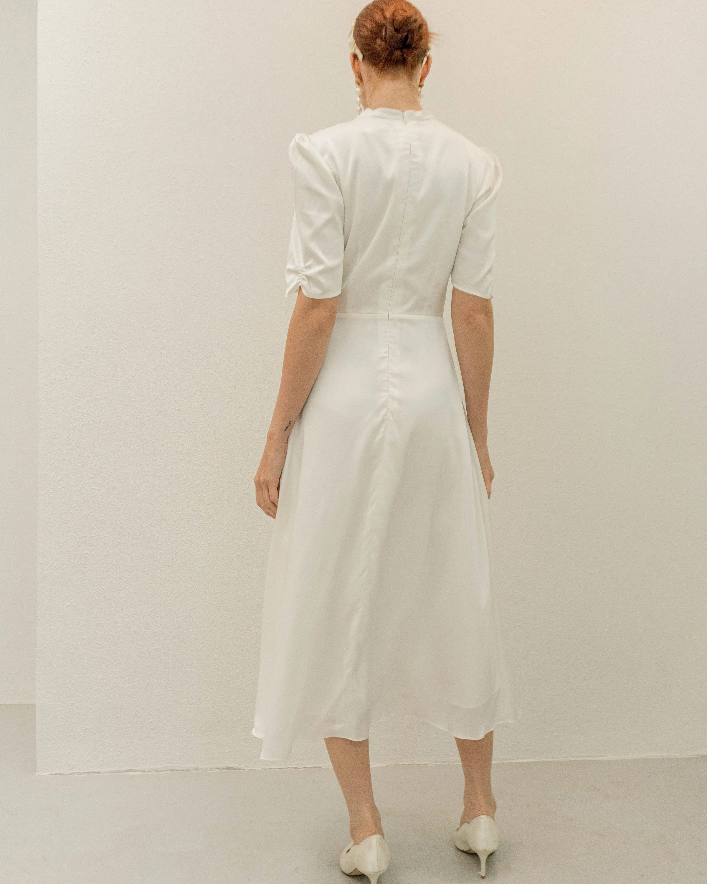 Cardi High Neck Tea Length Dress
