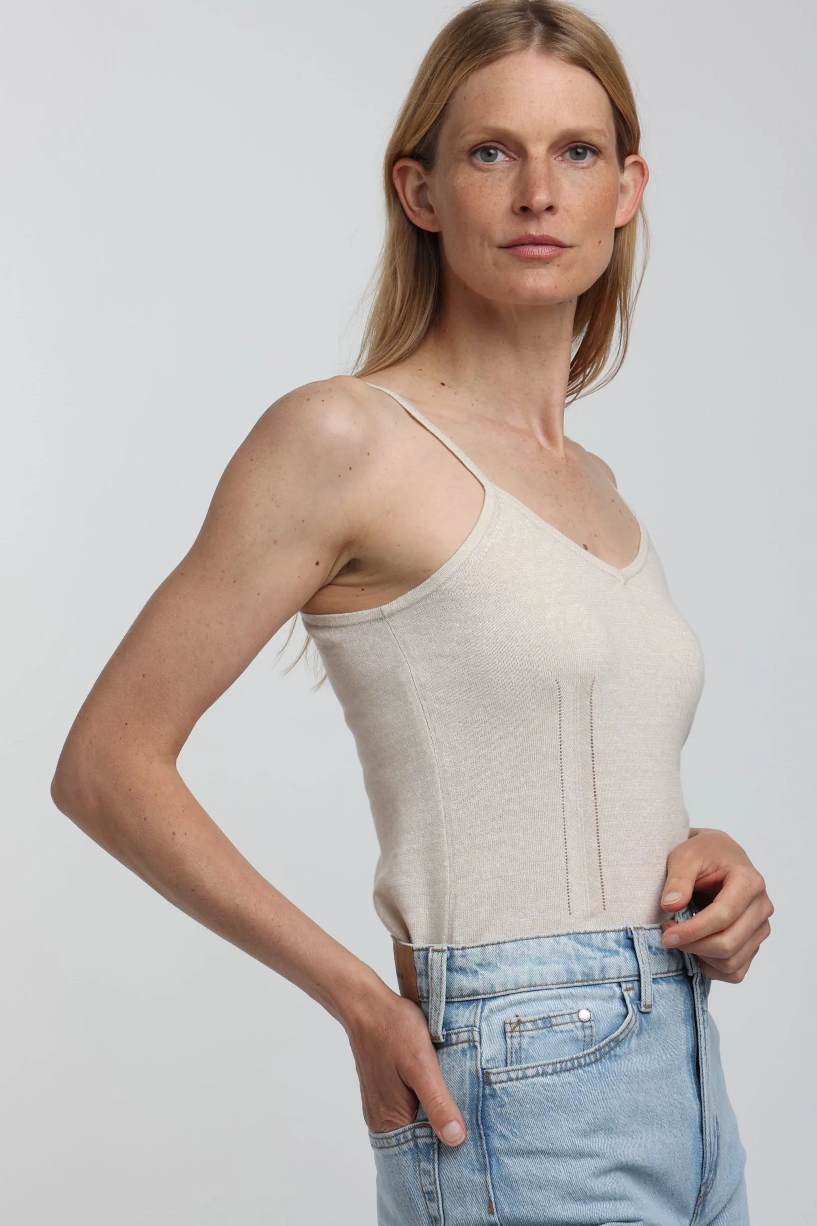 Cashmere & Linen V-neck Tank