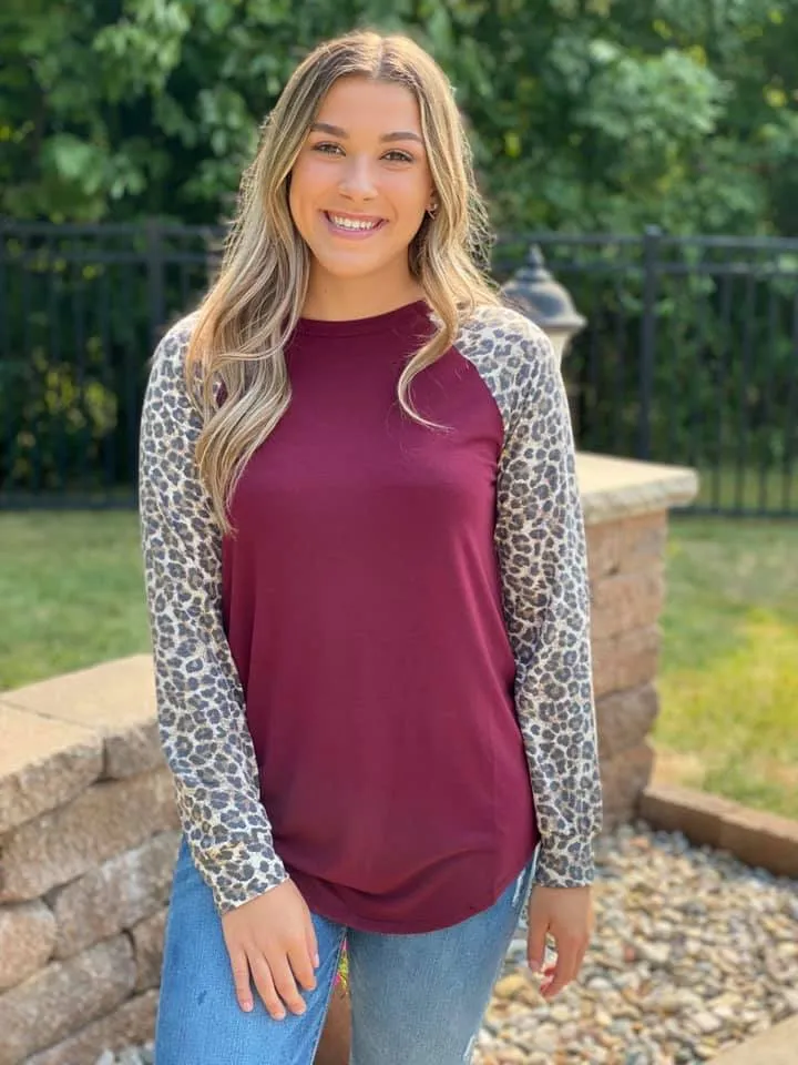 Casual Days Leopard Sleeve Top