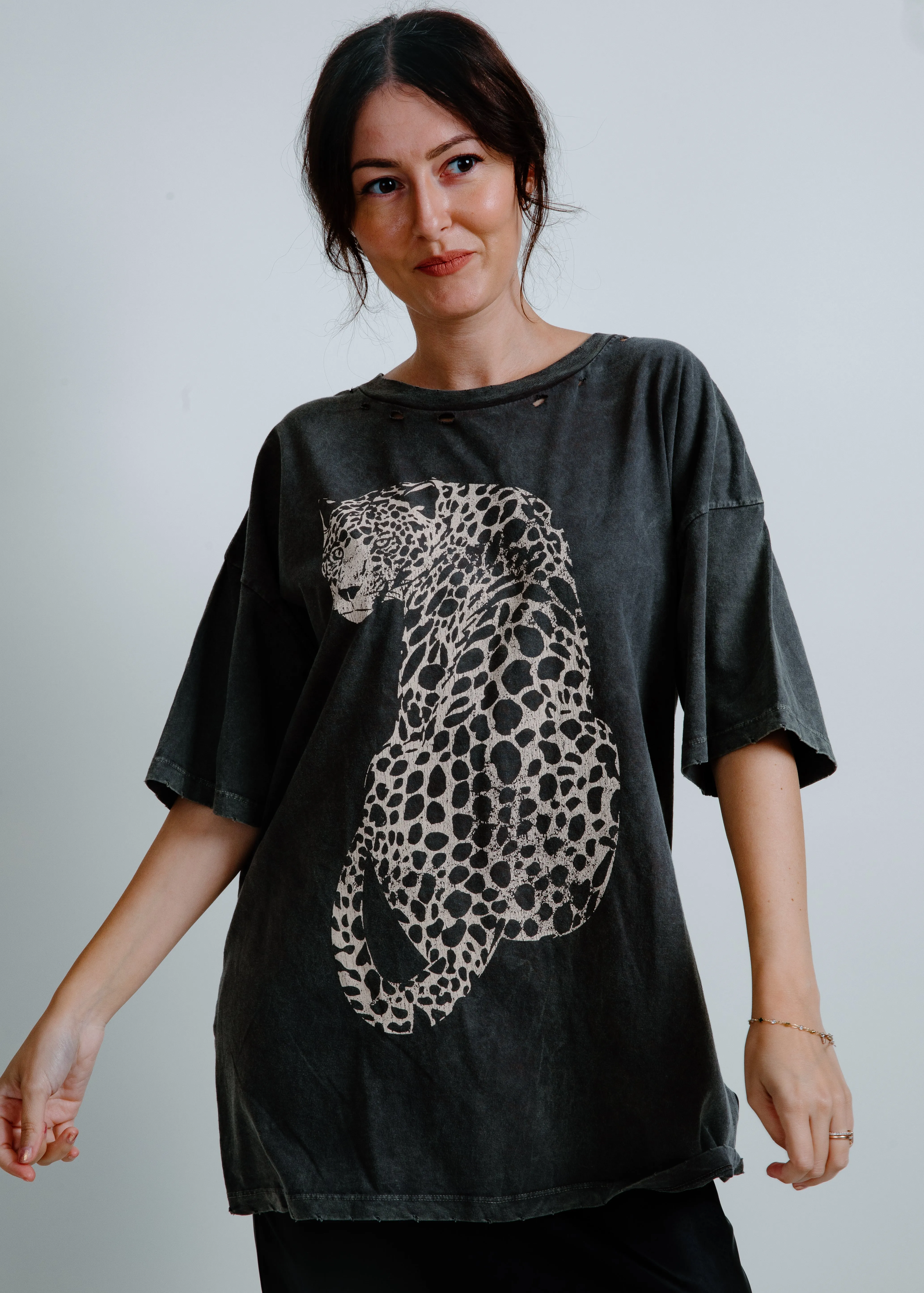 Cheetah Girl Oversized Graphic Tee