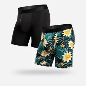 Classic Boxer Brief 2 Pack - Black/Tropical Floral