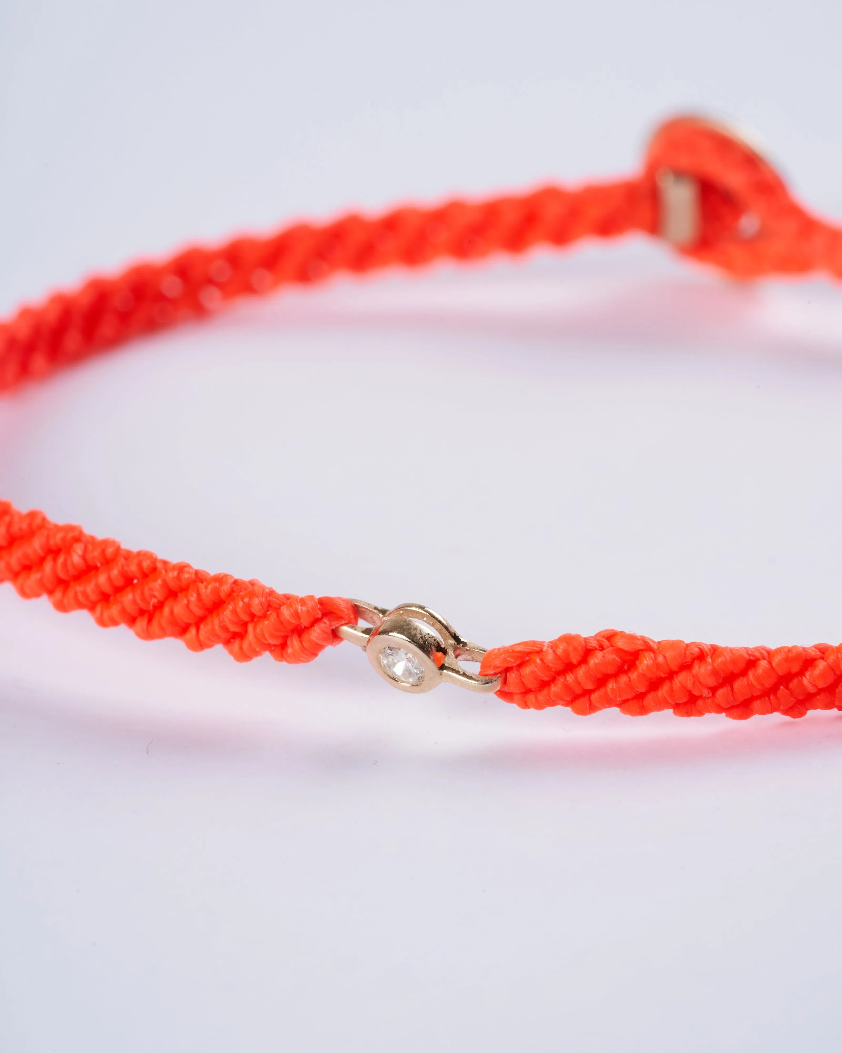 classic diamond bracelet in neon red - neon red nylon and stone