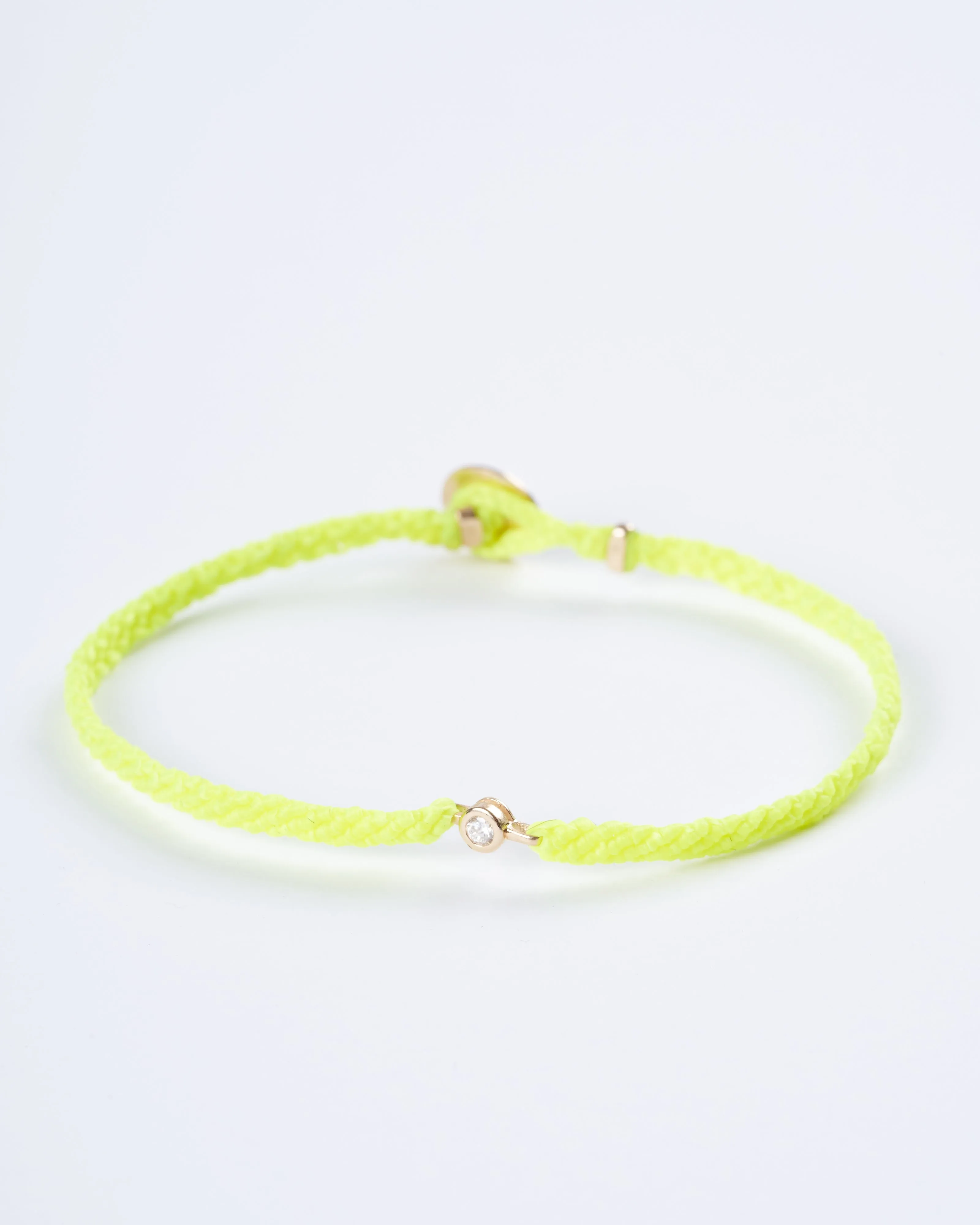 classic diamond bracelet in neon yellow- neon yellow nylon and stone