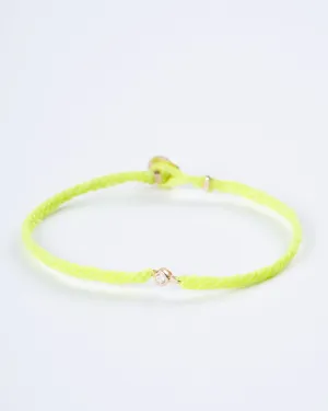 classic diamond bracelet in neon yellow- neon yellow nylon and stone