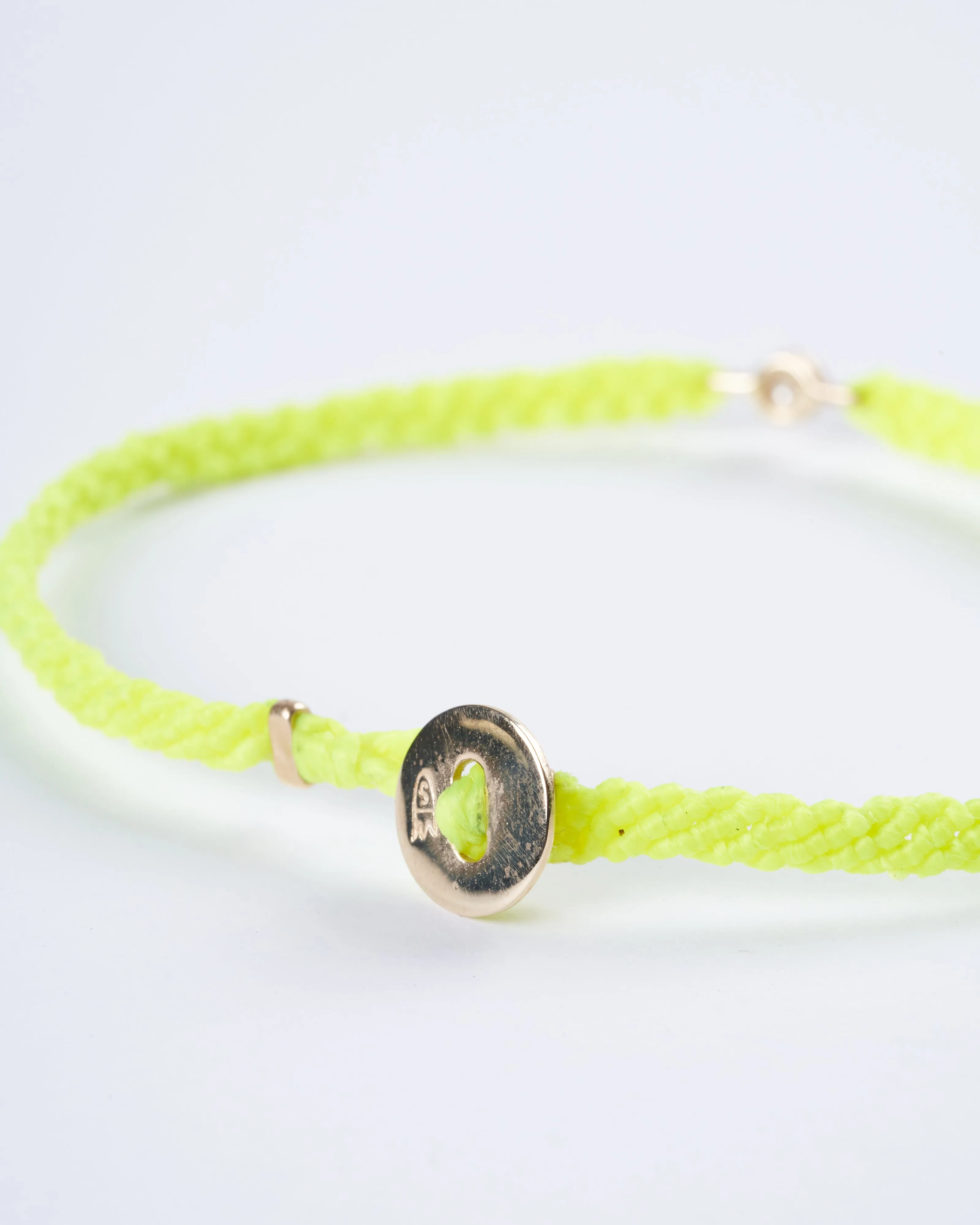 classic diamond bracelet in neon yellow- neon yellow nylon and stone