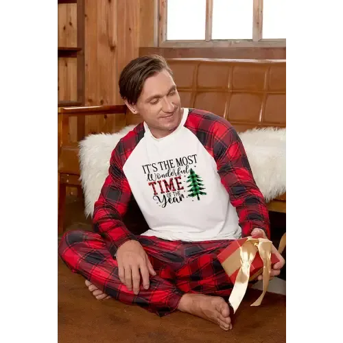 Comfort Meets Style in Our Plaid Pants Slogan Graphic Set