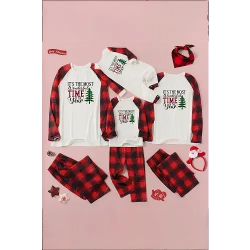 Comfort Meets Style in Our Plaid Pants Slogan Graphic Set