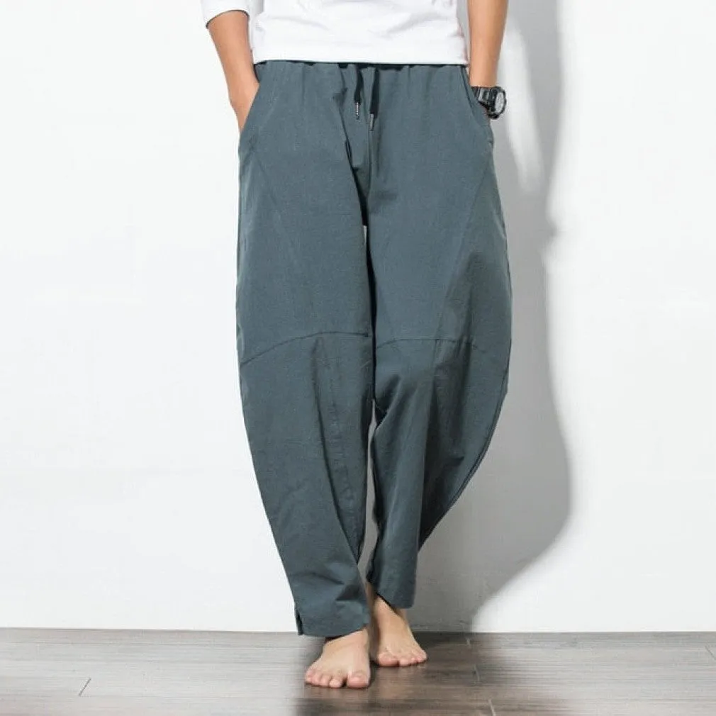 ContiNent 33 Pants Men Streetwear Casual Joggers Mens Pants Cotton Linen Sweatpants Ankle-length Men Trousers M-5XL