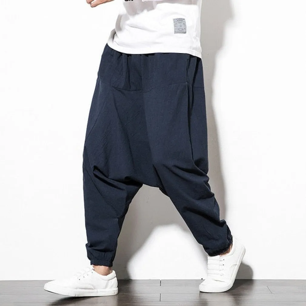 ContiNent 33 Pants Men Streetwear Casual Joggers Mens Pants Cotton Linen Sweatpants Ankle-length Men Trousers M-5XL