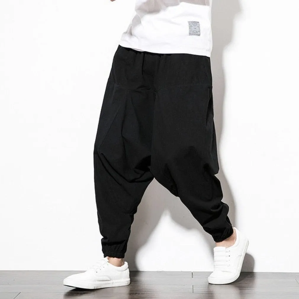 ContiNent 33 Pants Men Streetwear Casual Joggers Mens Pants Cotton Linen Sweatpants Ankle-length Men Trousers M-5XL