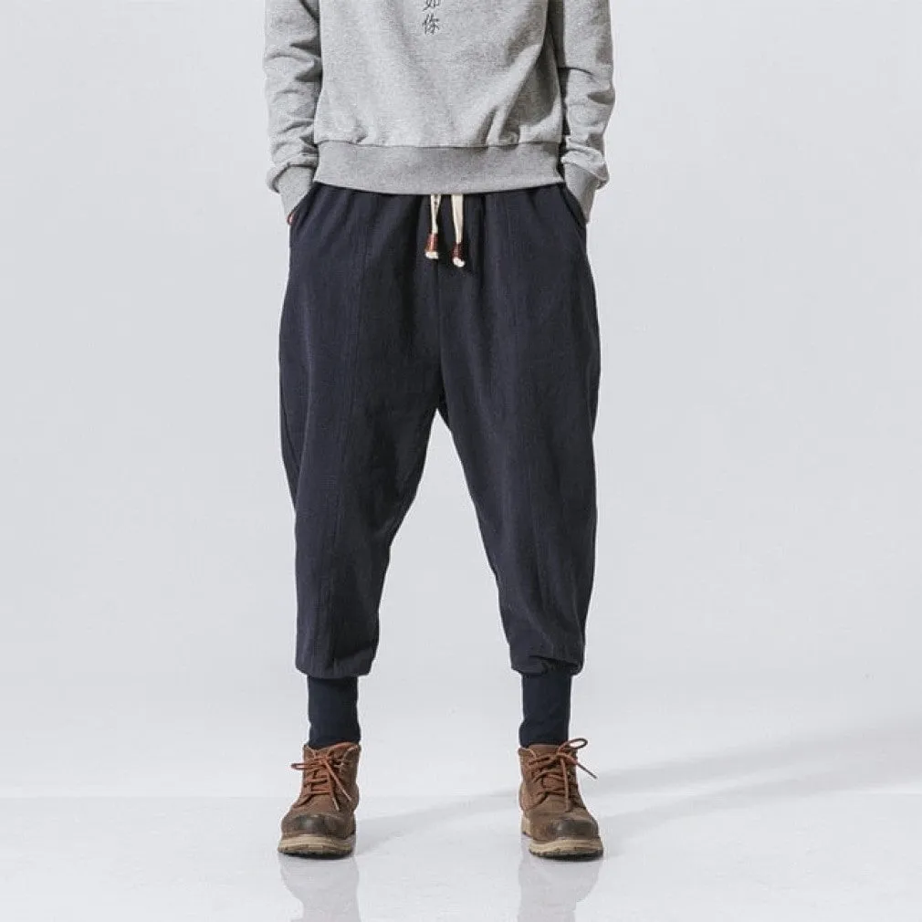 ContiNent 33 Pants Men Streetwear Casual Joggers Mens Pants Cotton Linen Sweatpants Ankle-length Men Trousers M-5XL