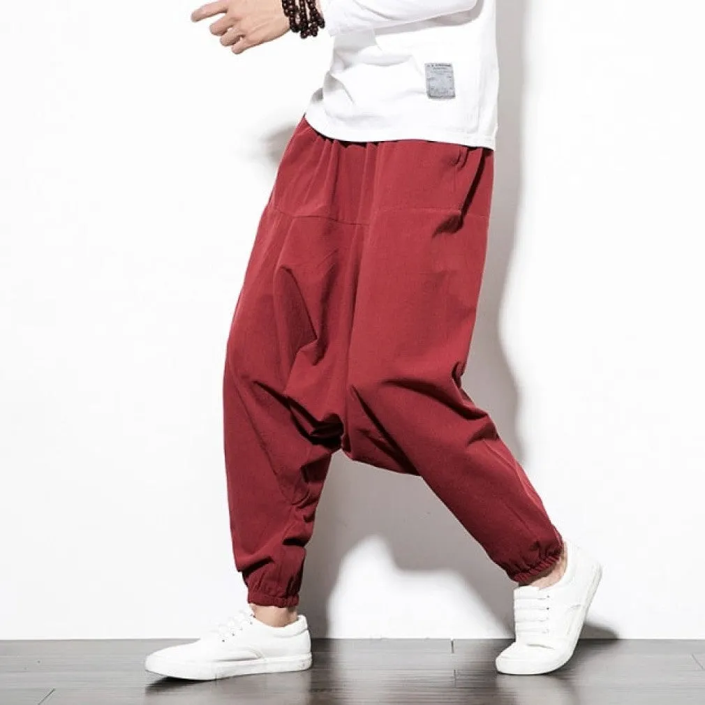 ContiNent 33 Pants Men Streetwear Casual Joggers Mens Pants Cotton Linen Sweatpants Ankle-length Men Trousers M-5XL