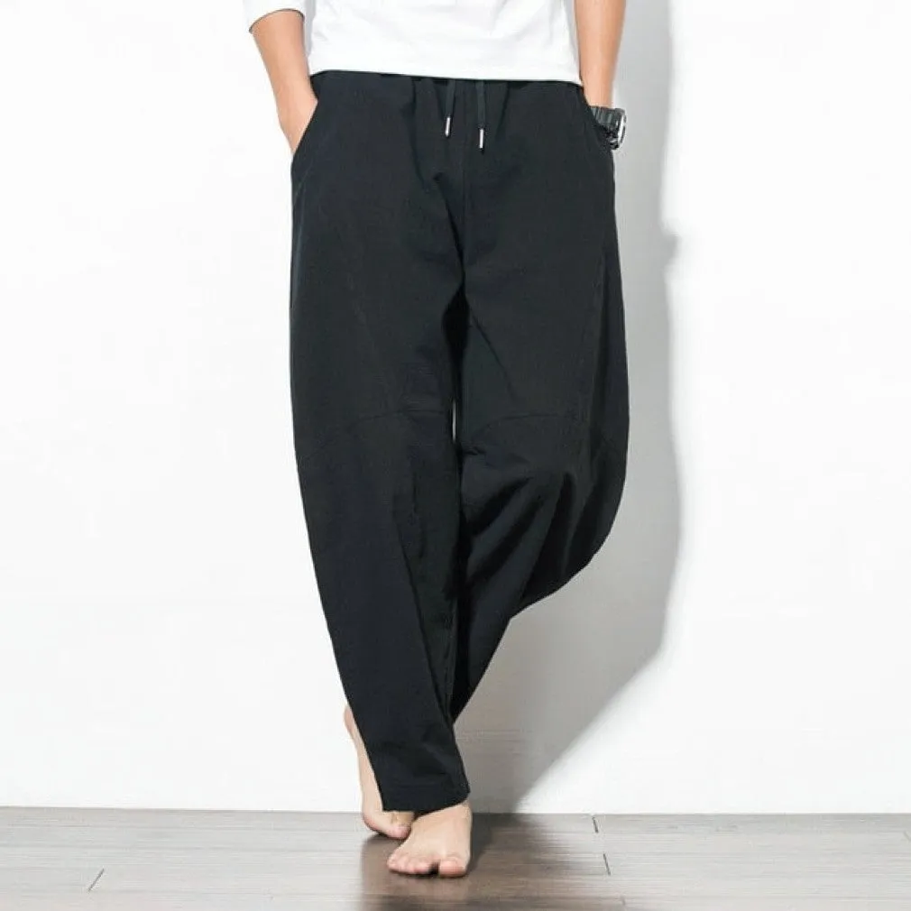ContiNent 33 Pants Men Streetwear Casual Joggers Mens Pants Cotton Linen Sweatpants Ankle-length Men Trousers M-5XL