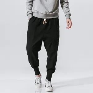 ContiNent 33 Pants Men Streetwear Casual Joggers Mens Pants Cotton Linen Sweatpants Ankle-length Men Trousers M-5XL