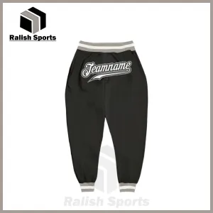 Custom Black White-Gray Sports Pants